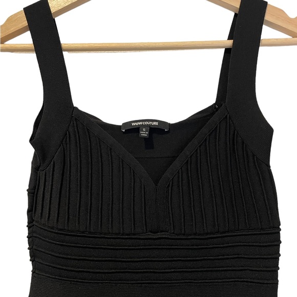 Black Body Con Peplum Dress Size Small - Picture 3 of 7